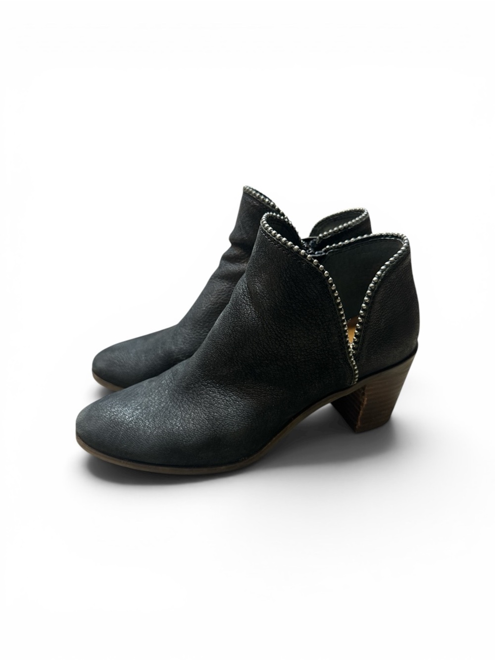 Lucky Brand Black Leather Pincah Studded Ankle Booties size 8